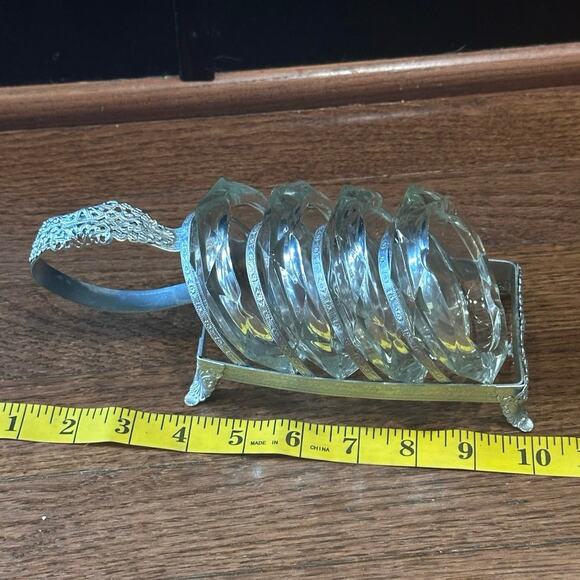 Vintage Mid Century Glass Ashtray & Caddy Set Floral-Like New - Picture 11 of 16